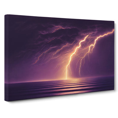 Beautiful Lightning Storm - Wrapped Canvas