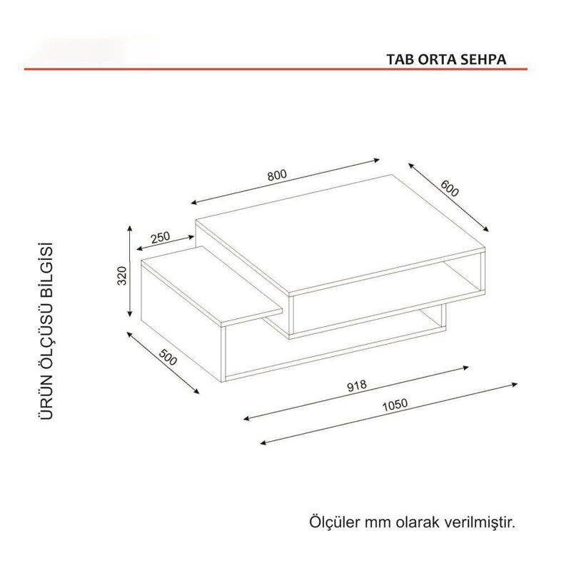 Table basse avec rangement Rausch, Rouge