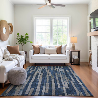 Premium Machine Washable Kumbhar AMF1301 Stripes Rug