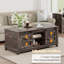Table basse Hutchison Farmhouse avec portes de grange coulissantes, table de salon de 48 po avec tablettes réglables-99343129