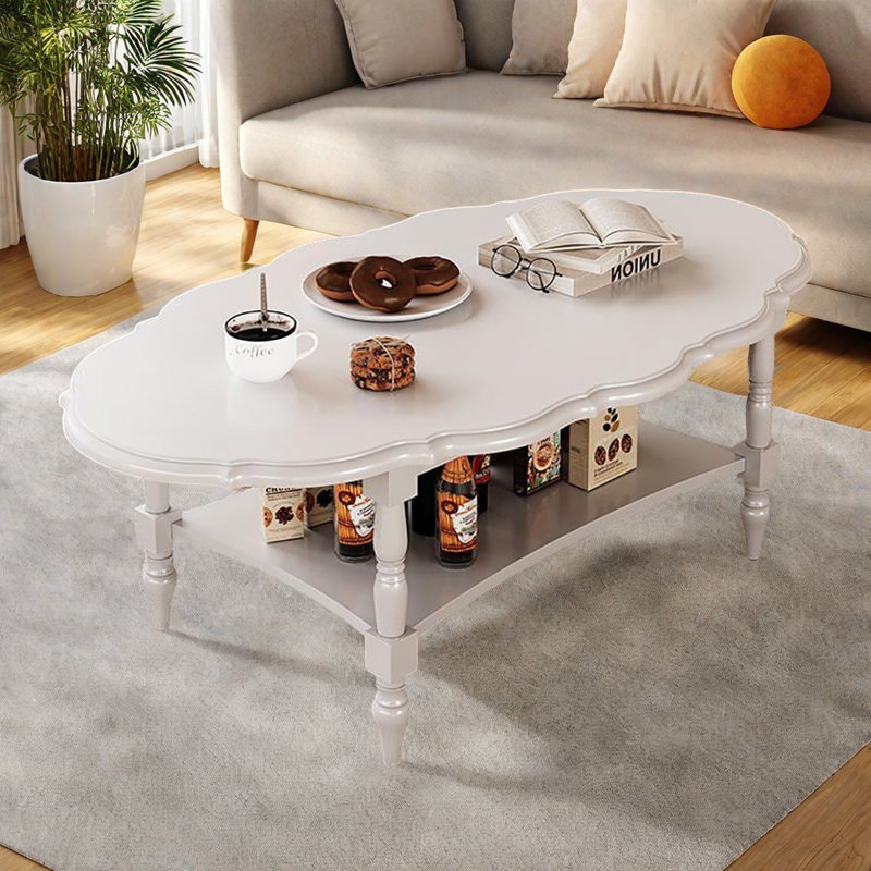 Table basse ovale American American, Blanc