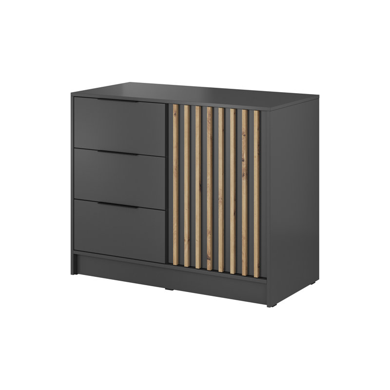 Juila 105cm Sideboard, Dark Grey/Brown