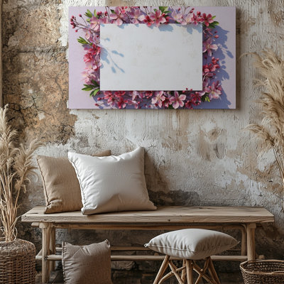 Canvas A Pristine White Rectangular Sheet Of Paper Is Centrally Positioned Wall Art Against A Soft Pastel Hued Background Enveloped By Canvas Wall Art