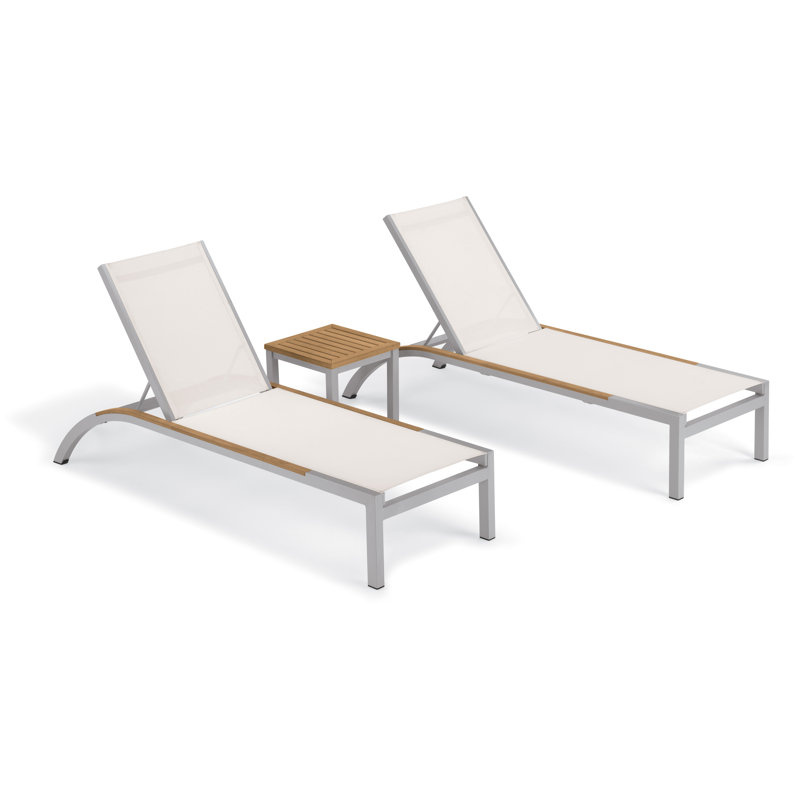 Argento and Travira Outdoor Chaise Lounge, Natural
