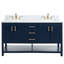Meuble-lavabo double 60 po avec dessus en marbre Paulene, bleu marine-1245530374-1328016534