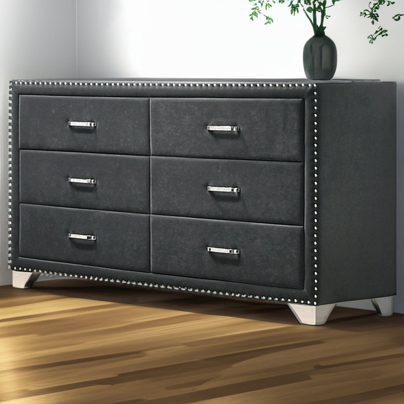 Shera 60'' W 6 - Drawer Dresser, Gray