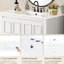 Meuble-lavabo de 36 pouces de largeur avec lavabo, structure en bois massif, charnières à fermeture en douceur et poignées dissimulées pour une structure minimaliste de style blanc rétro, des portes, une tablette ajustable et un espace personnalisé-1064410288
