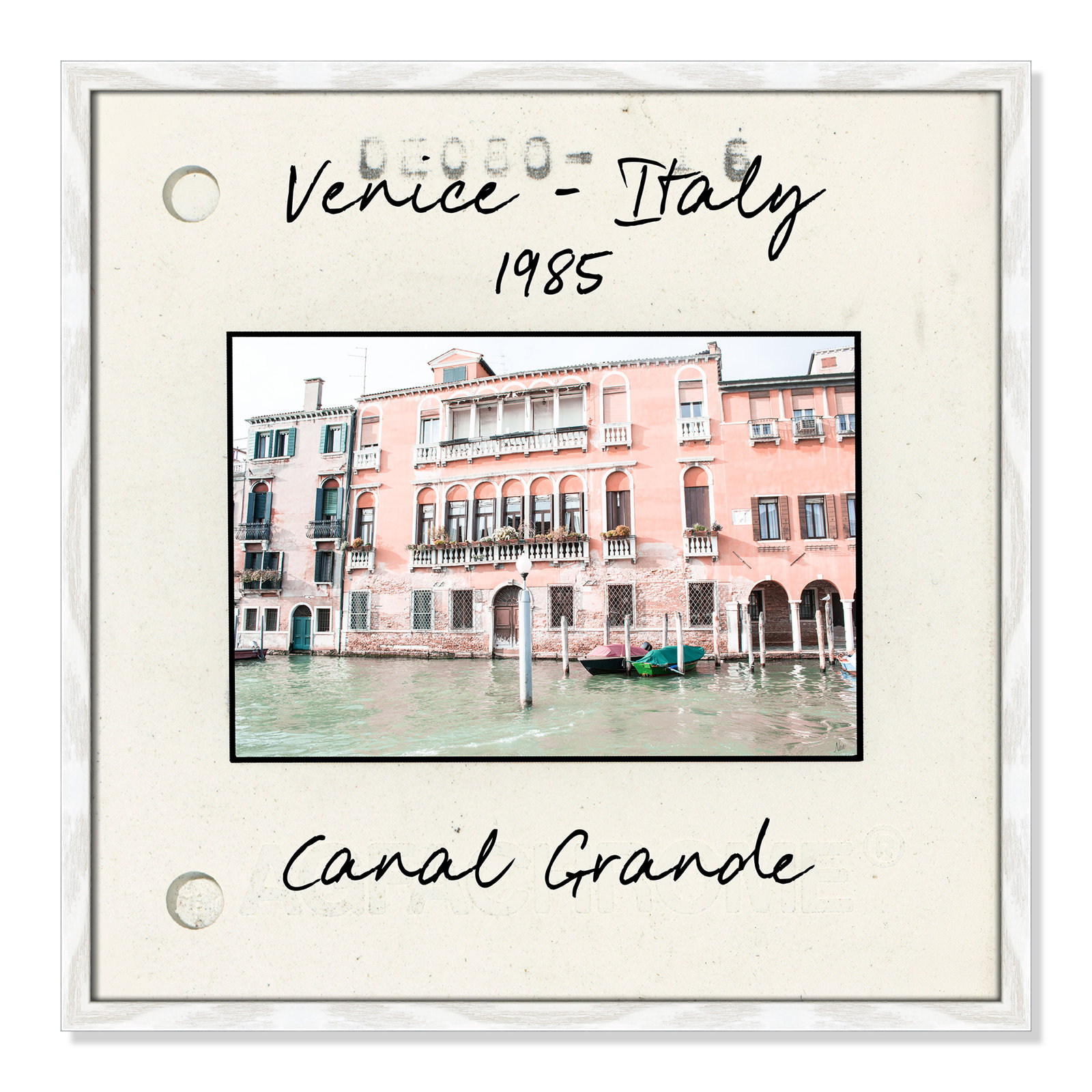 Ritona "Venice, Italy - Grand Canal" Print, White Single Picture Framed Paper, 23.5" H x 23.5" W x 0.75" D