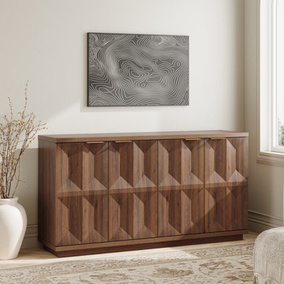 Designer Modern Textured 59'' Three-dimensional Relief Sideboard