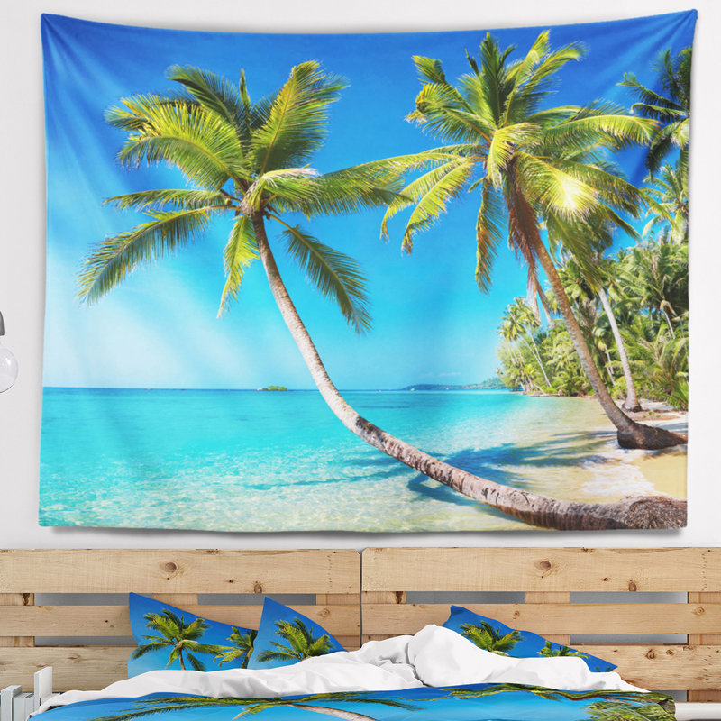 Paysage photo plage tropicale thaïlande tapisserie, H 32 po x l 39 po
