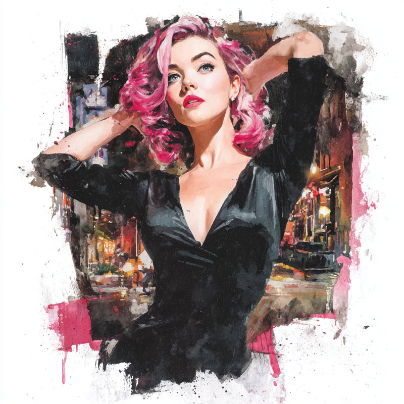 Art mural sur toile Neon Night Glamour