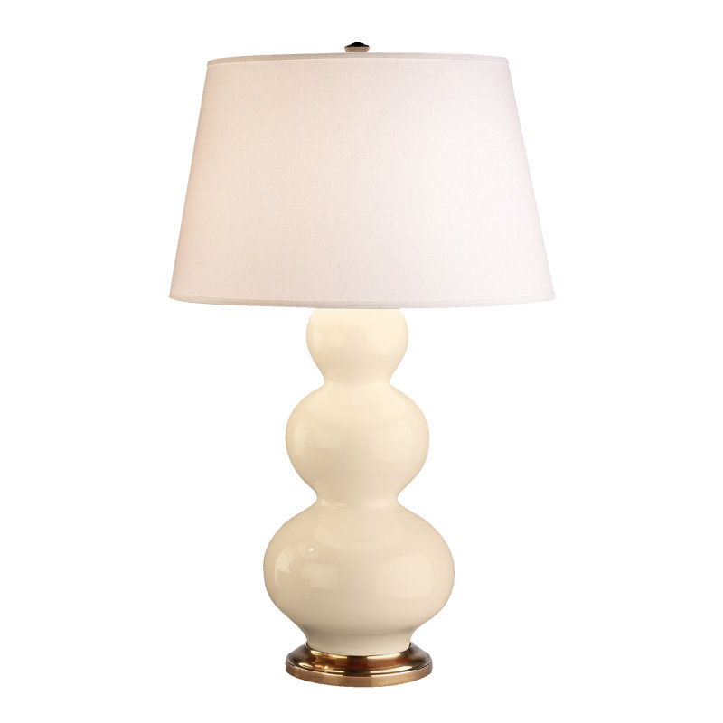 Triple Gourd Table Lamp, Bone/Brass