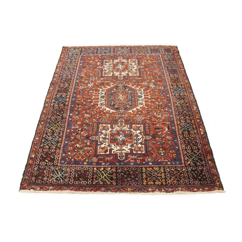 Tapis unique rouge tribal 5 x 6 Taritha