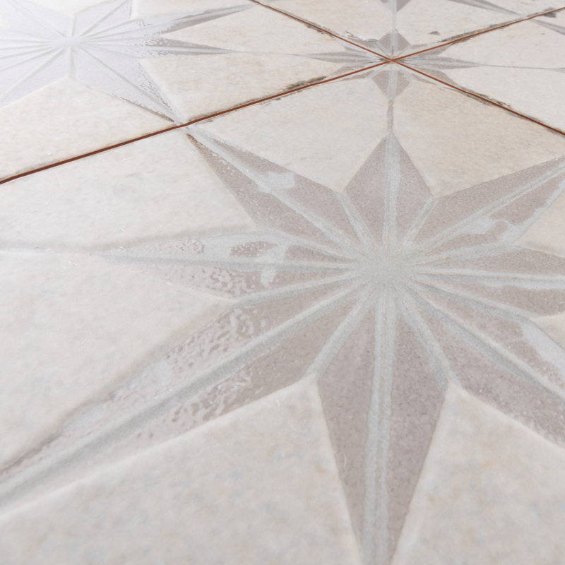 Kings 18" x 18" Ceramic Patterned Wall & Floor Tile, White