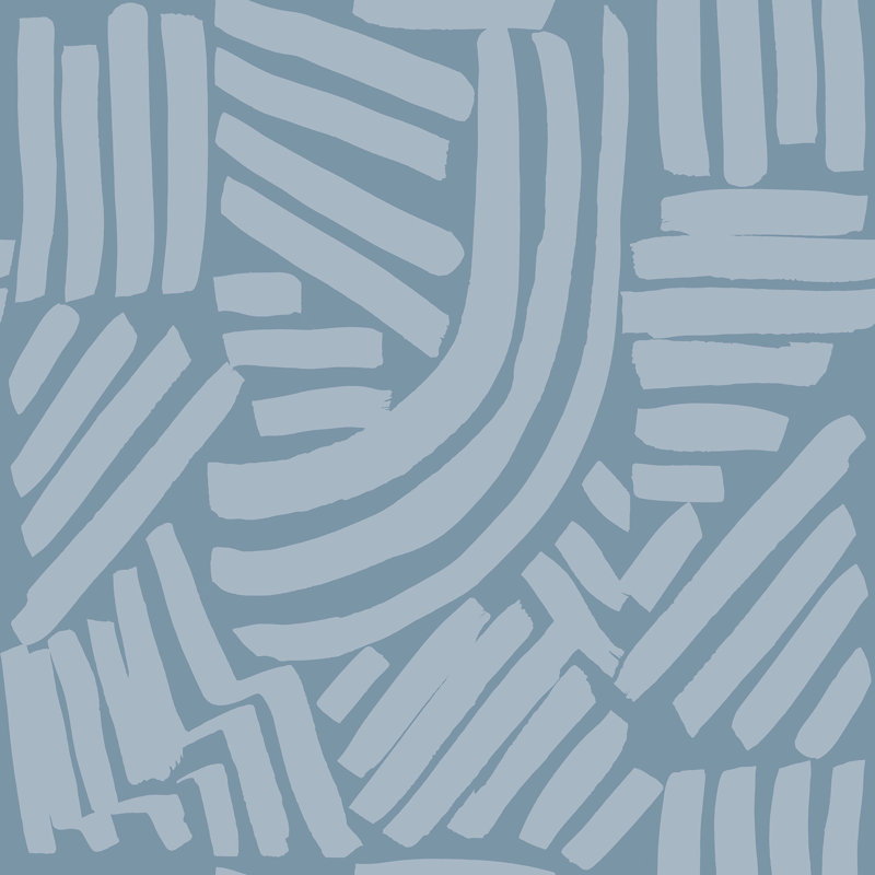 Abstract Brushstrokes 33' L x 20.5" W Wallpaper Roll, Blue