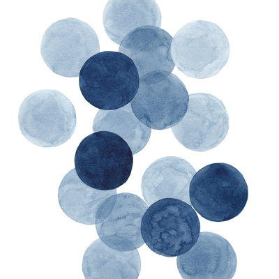Dogukan Kris Kivu Indigo Ombre Circles by Kris Kivu - Wrapped Canvas Print