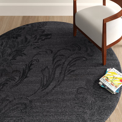 Antashia Floral Hand Tufted Area Rug in Black