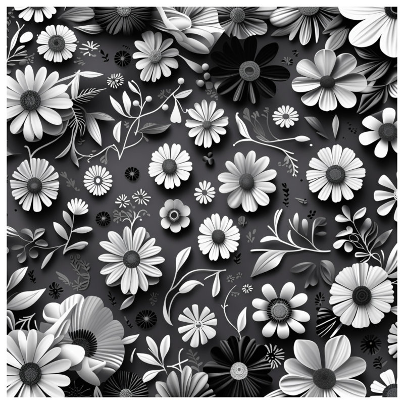 Édredon BlackWhiteFloral, Simple extra long