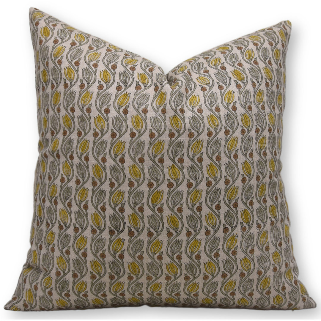 Floral Linen Indoor/Outdoor Pillow Cover Fabdivine 