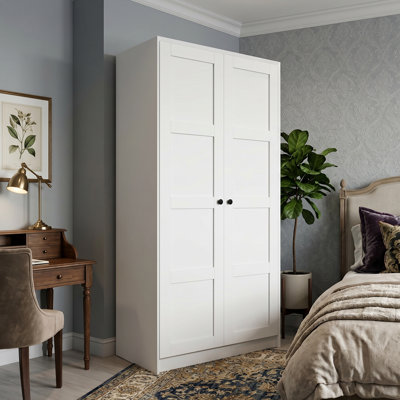 Fairview Transitional 2-Door 75'' Tall Wardrobe