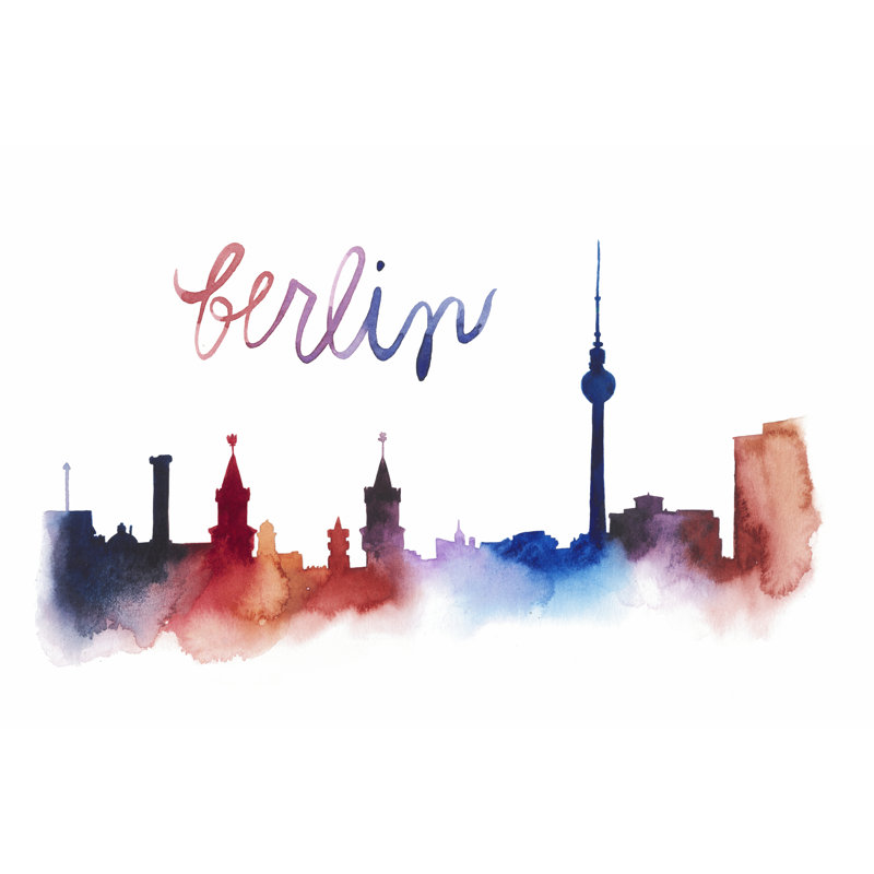 World Cities Skyline IV - Painting on Canvas, 61 cm H x 91 cm W, Wrapped Canvas