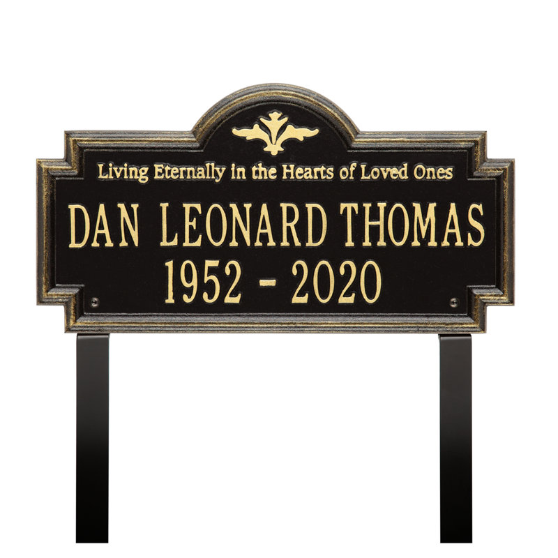 Arlington 'Living Eternally' Memorial Plaque, Yes, Black/Gold