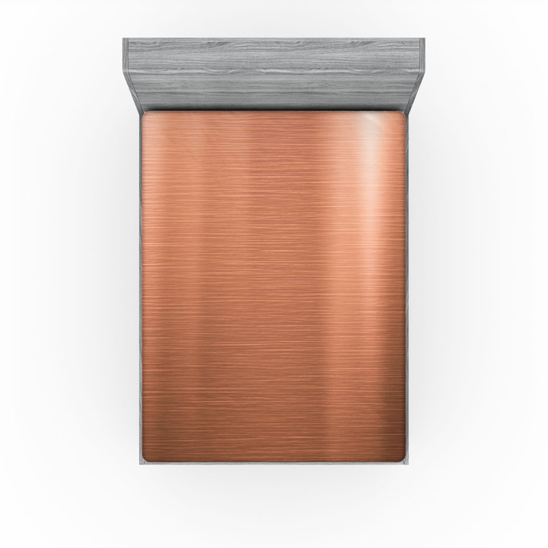 Drap-housse Ambesonne, Corail pâle / ombre chocolat, Drap-housse de taille double