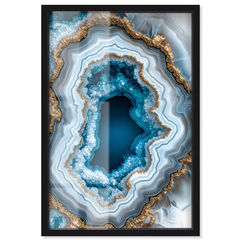 «Godeed Geode Eye II Shadowbox Print» par Art Remedy, Noir, H 16 po x l 11 po