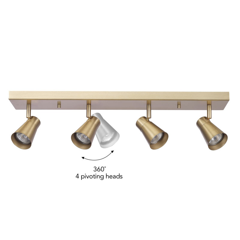 Rayjean 25'' 4 -Light Fixed Track Track Kit with Dimmable and Adjustable Head