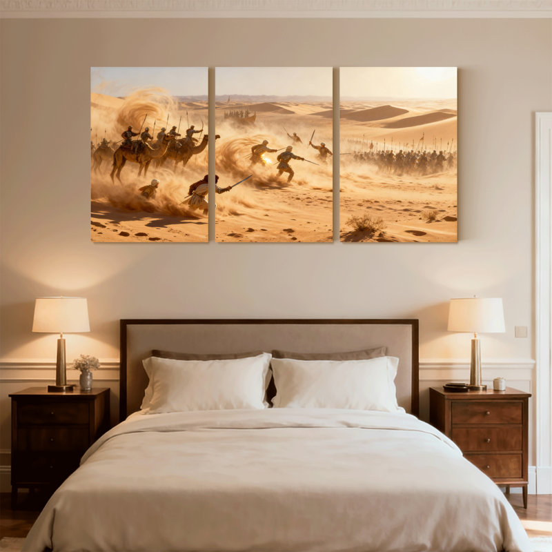 Ensemble de 3 impressions sur toile Mid-Century, H 18 po x l 36 po