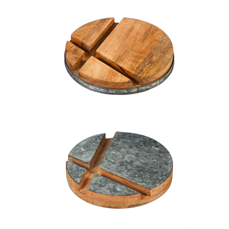 Galvanized Mango Wood Accent Stands