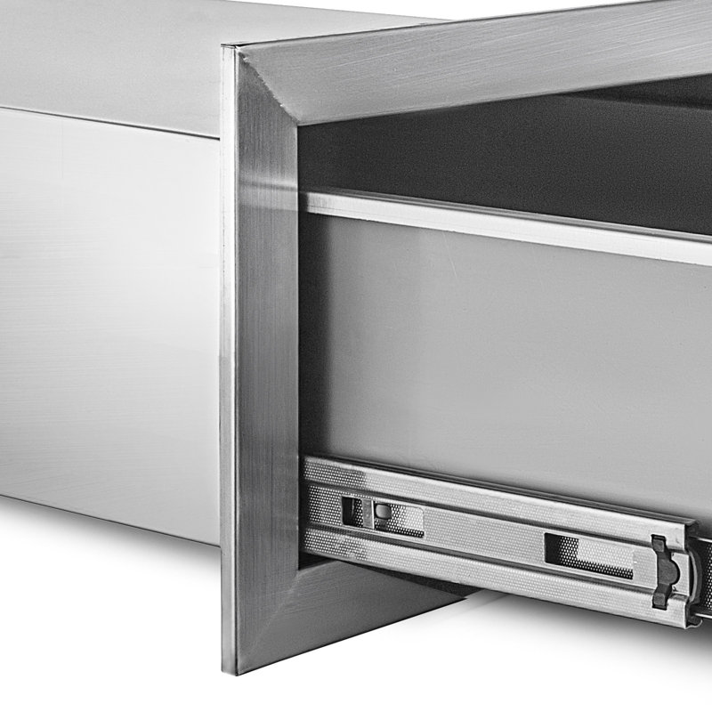 18'' Stainless Steel Double Access Outdoor Kitchen Drawers