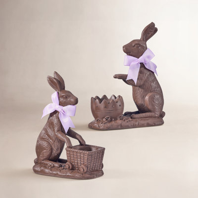 Hughes 2-Piece Bunny with Cart Figurine Set