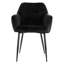 Chaise 2 pièces Alijandra Corrigan Studio® en velours capitonné noir avec pieds en métal noir