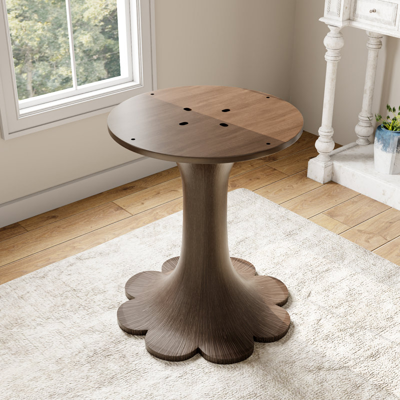 Hauteur de la base de la table de salle à manger ronde sur pied standard - intérieur / extérieur 28 po, Noyer foncé