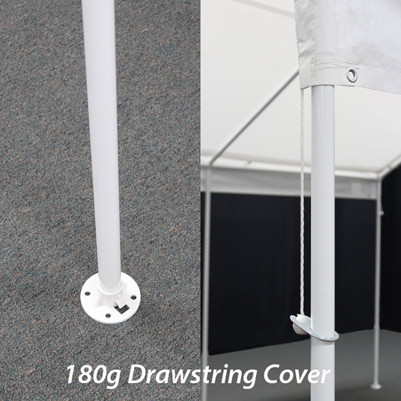 Extra Long White Fabric Canopy with Metal Frame