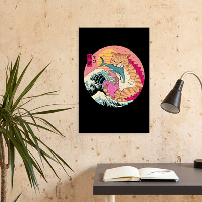 Art contemporain contemporain rétro requin chat