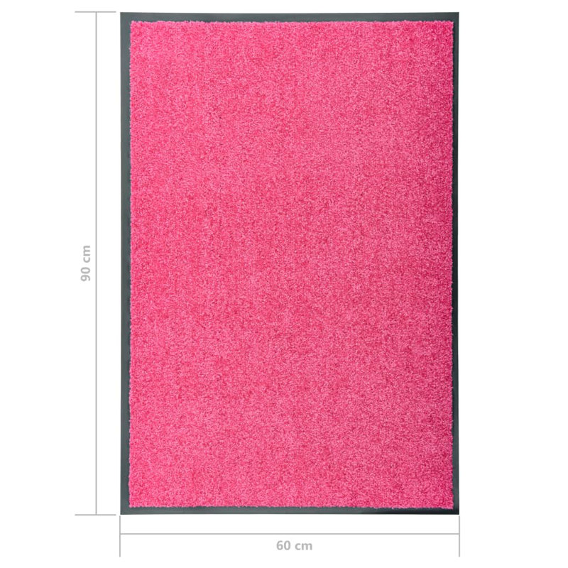 Deirore Non-Slip Indoor / Outdoor Doormat, Pink, 0.9cm H x 90cm W x 60cm L