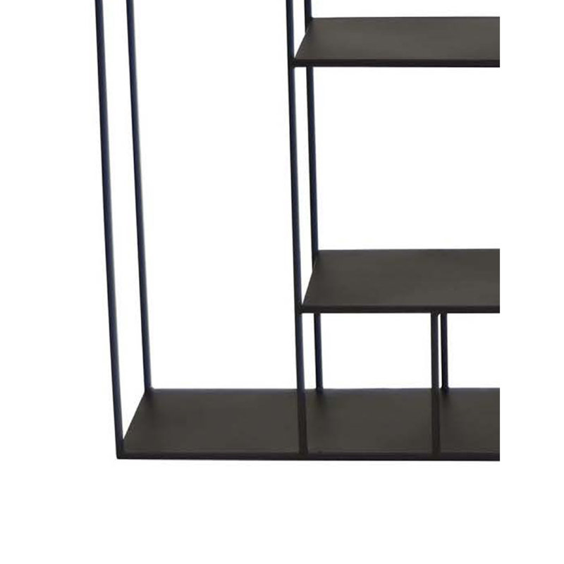 Support mural Ryl, tablettes ouvertes asymétriques 30 po, métal noir