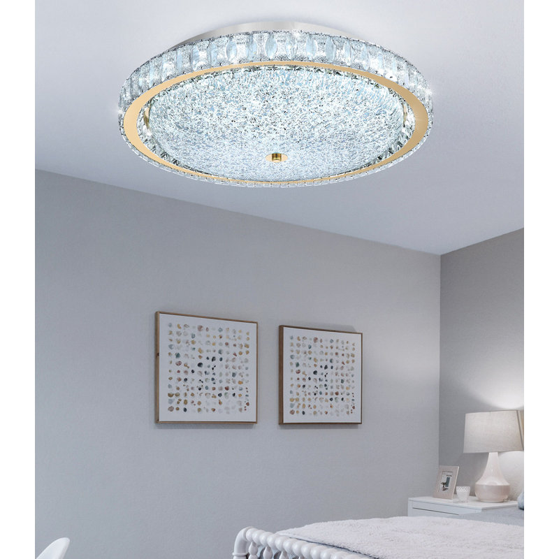 Lustre moderne à intensité variable 19,6 po, H 5,5 po x l 19,6 po x P 19,6 po, Doré
