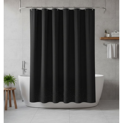 Linen Fabric Shower Curtain Heavy Duty, Waterproof