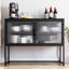Buffet en verre cannelé de style rétro avec console simple et moderne