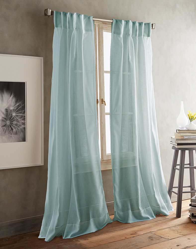 Paradox Solid Sheer Pinch Pleat Curtain Panels (Set of 2) DKNY Curtain 