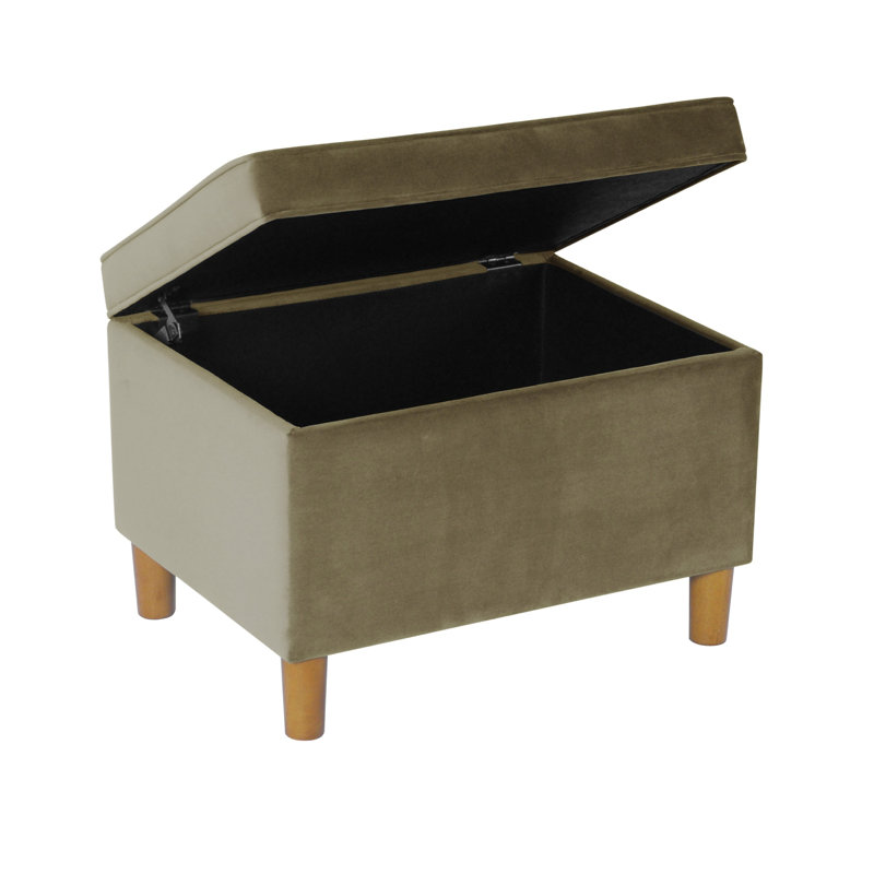 Kelemen Upholstered Ottoman, Light Sage Green Velvet