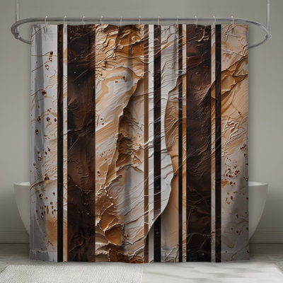 Textured Vertical Stripes Shower Curtains Extra Long