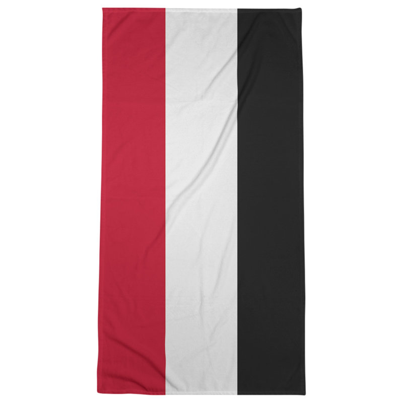 Bath Towel, Red/White/Black, Microfiber
