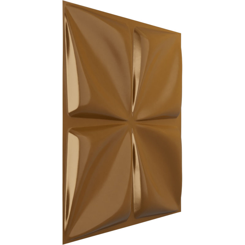 Panneau mural décoratif 3D Riley EnduraWall 19 x 8 po x H 19 5/8 po, or métallique vieilli rétro (couvre 2,67 pieds carrés)