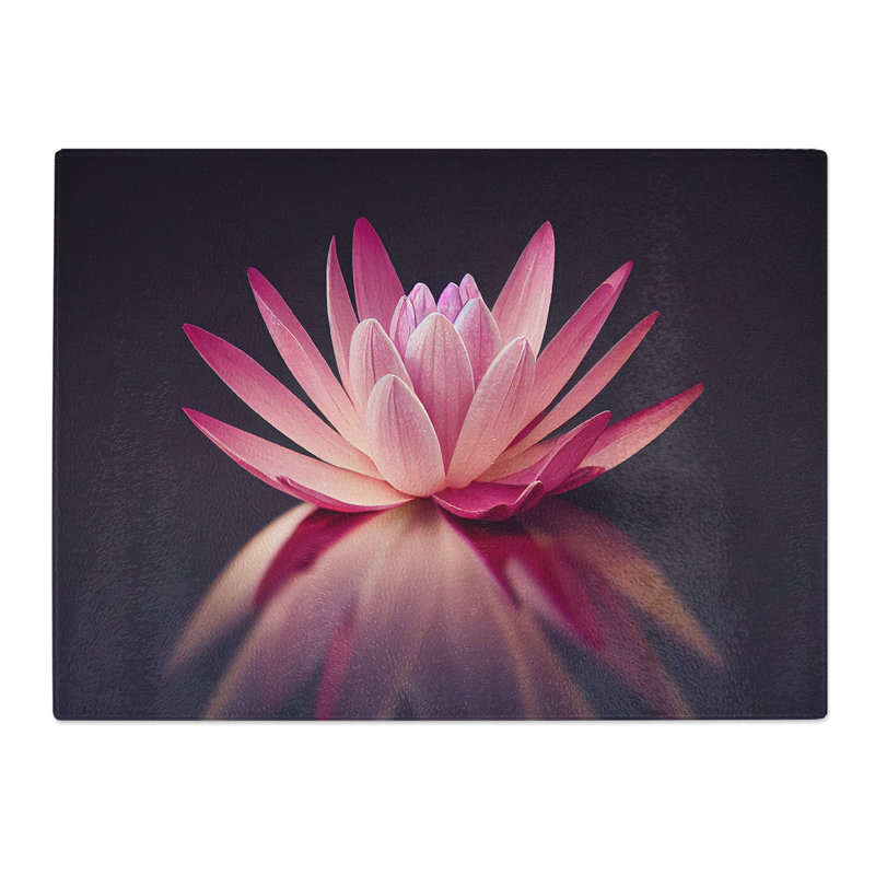 Captivating Water Lily Flower  Glass Chopping Board