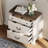 Farmhouse Nightstand With 3 Drawers, Distressed White，31.5"-1996705877-1996705878
