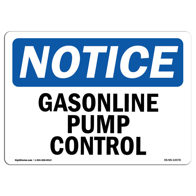 Notice Gasoline Pump Control